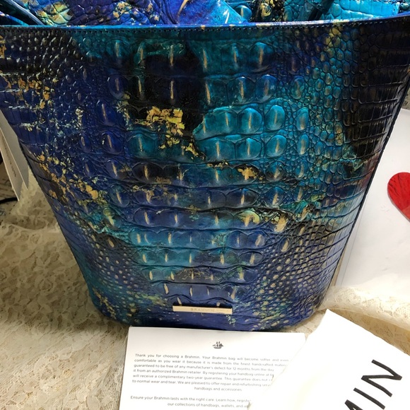 2 PCs. NWT BRAHMIN PHTHALO QUINN CROSSBODY & ADY WALLET - Picture 11 of 13